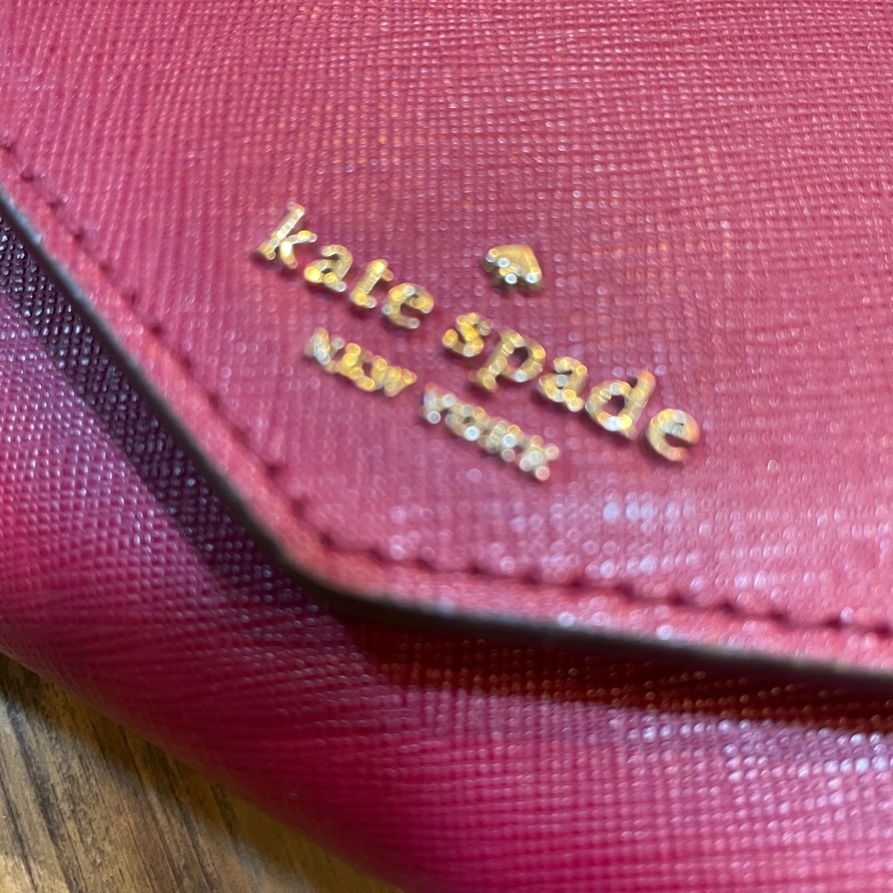 kate spade Burgundy Envelope Wristlet Clutch - Picture 2 of 6